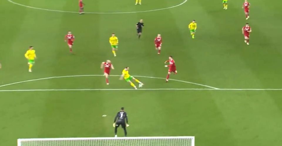 Ashley Barnes scored a hilarious goal for Norwich against Middlesbrough