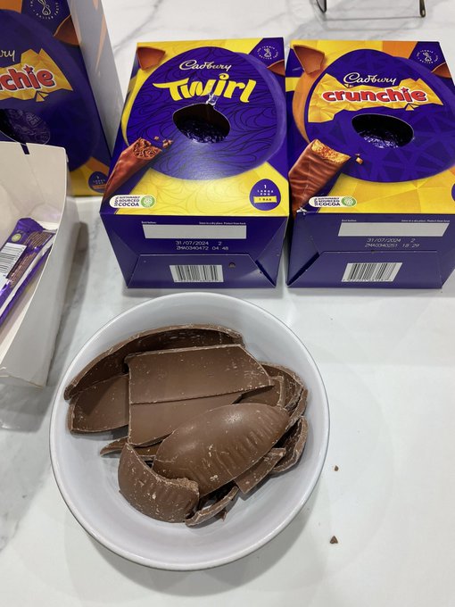 Another user bought six Cadbury eggs - but some were smashed