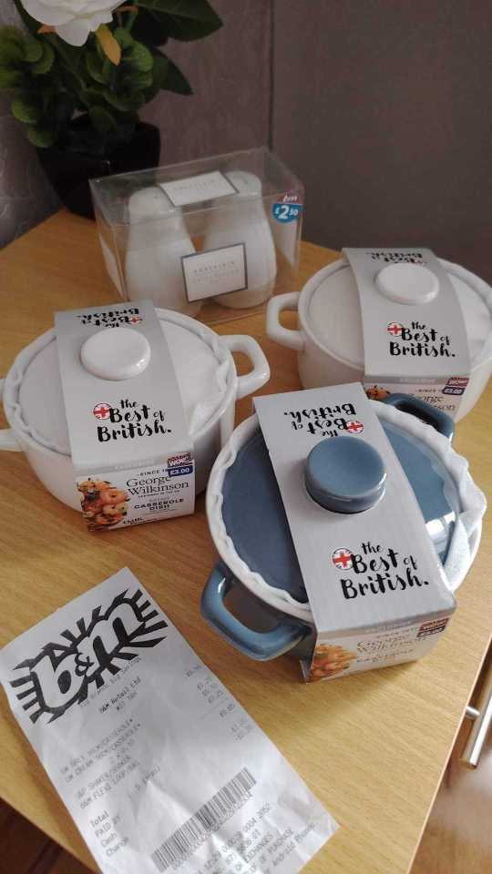 A bargain hunter has shared how she managed to buy casserole pots and salt shakers for 10p from B&M