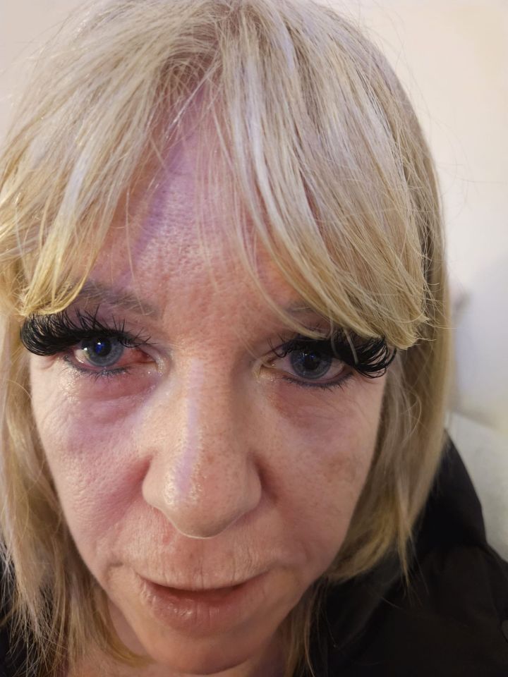 Julie Turney was horrified after being left with 'spider leg' lashes