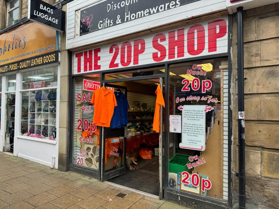 The 20p Shop is in Otley, a market town in West Yorkshire