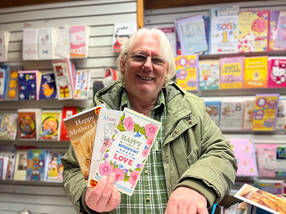 Steven Nelson’s The 20p Shop sells the cheapest Mother’s Day cards in Britain