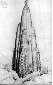 The sketch of the futuristic hotel that was never built