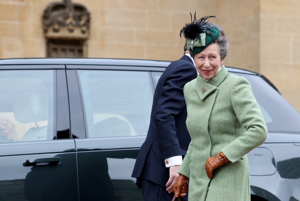 Princess Anne arrives to attend the Easter Matins Service