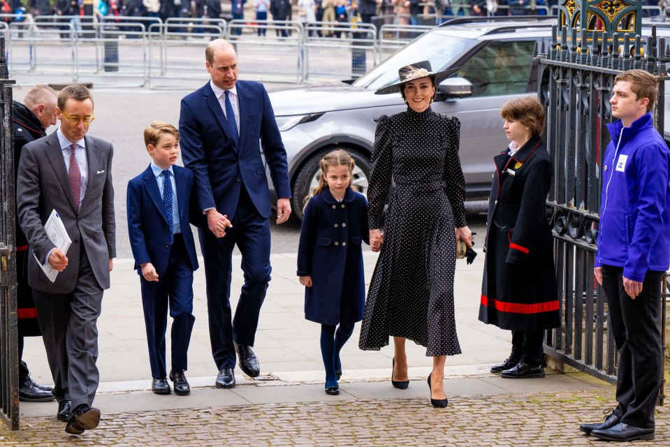 It was reported last night that Kate could make an appearance with her family on Easter Sunday. Pictured, the family in 2022