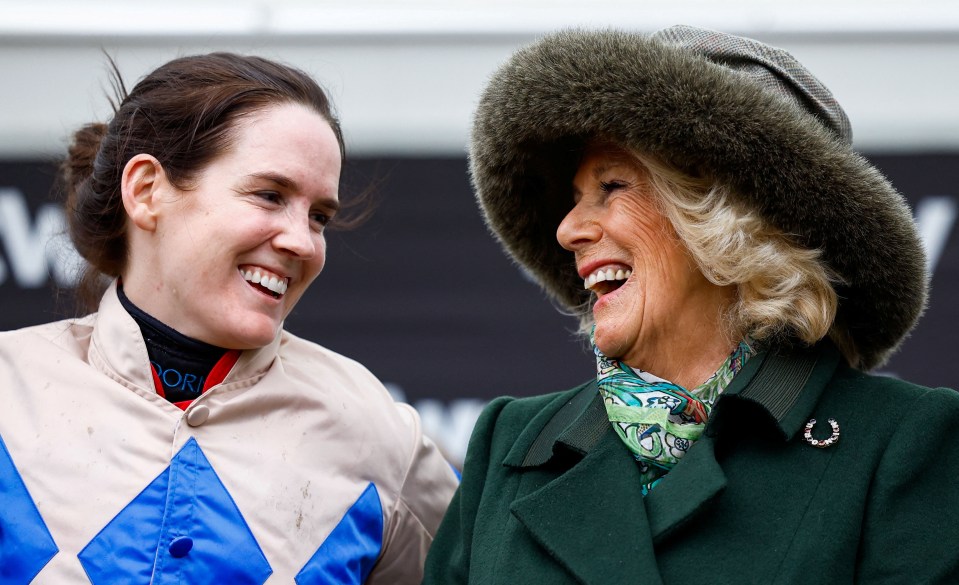 Blackmore laughed with Queen Camilla on day two of the Cheltenham Festival