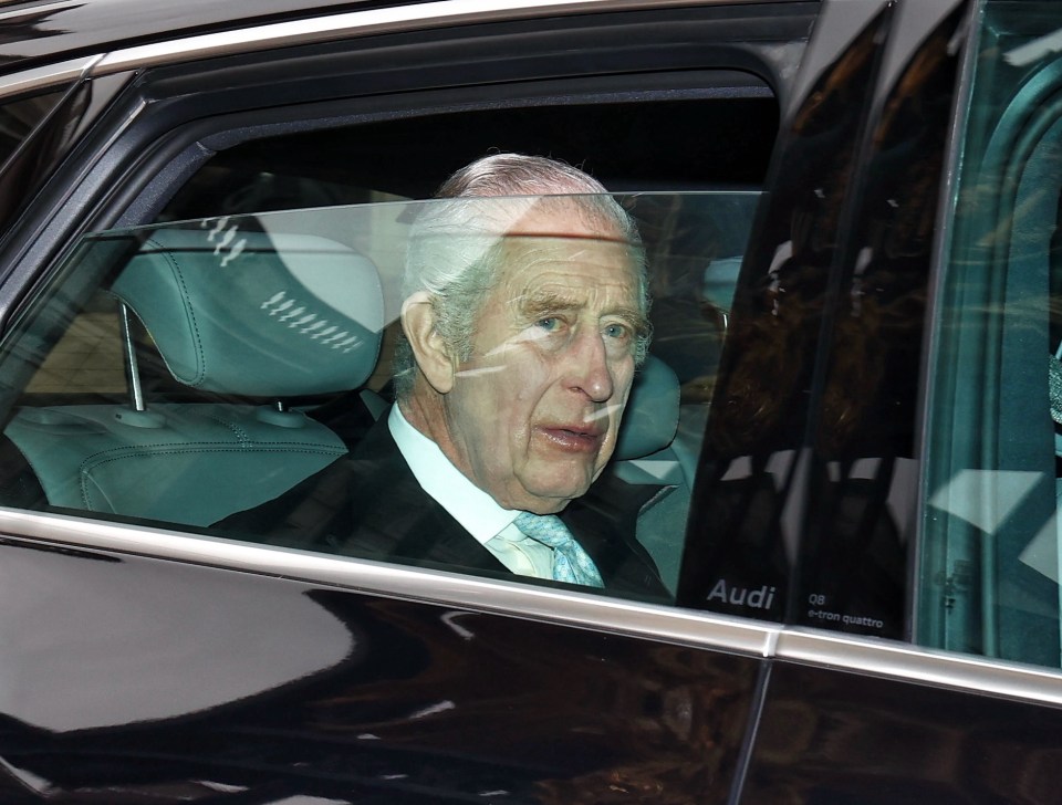 King Charles pictured leaving Buckingham Palace