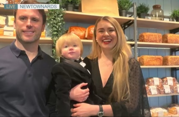 Zoe Salmon-Corrie's husband's family bakery was visited by royalty last week - and their two-year-old stole the show