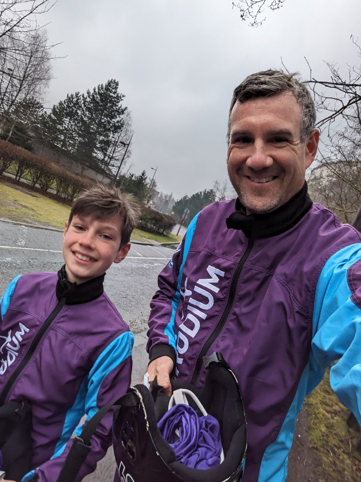 Sun man Dean and son Joseph prepare for some white-knuckle fun at Bluewater