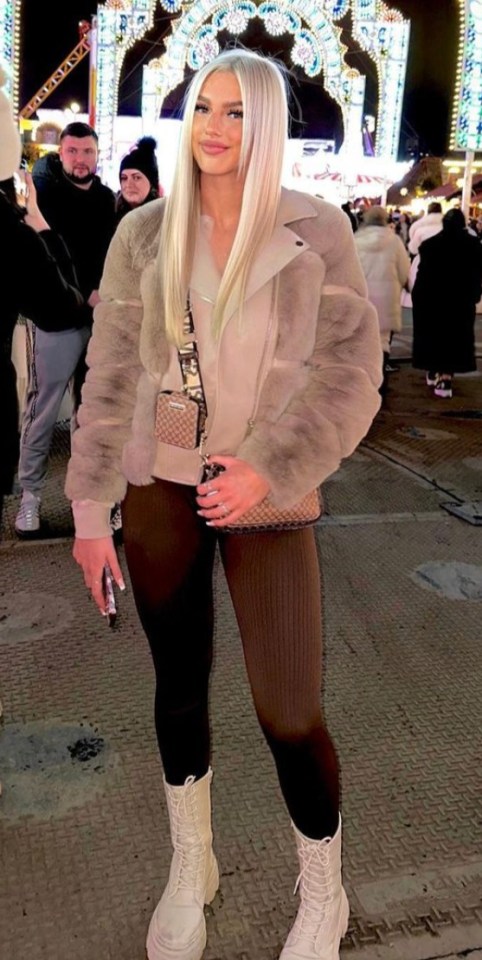 At Winter Wonderland last December Kelci-Rose showed off a faux fur coat and desert boots