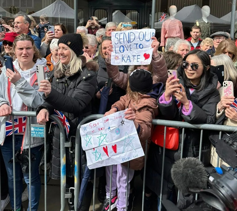 Two young girls had made posters for the Princess of Wales