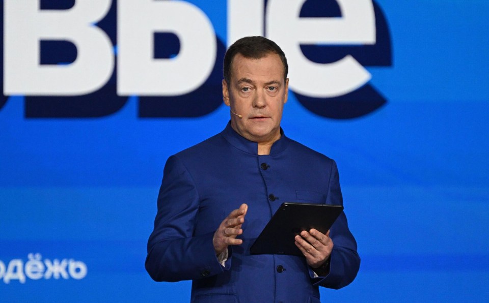 Medvedev spoke in Russia yesterday - spreading lies about Ukraine's land 'belonging' to Russia