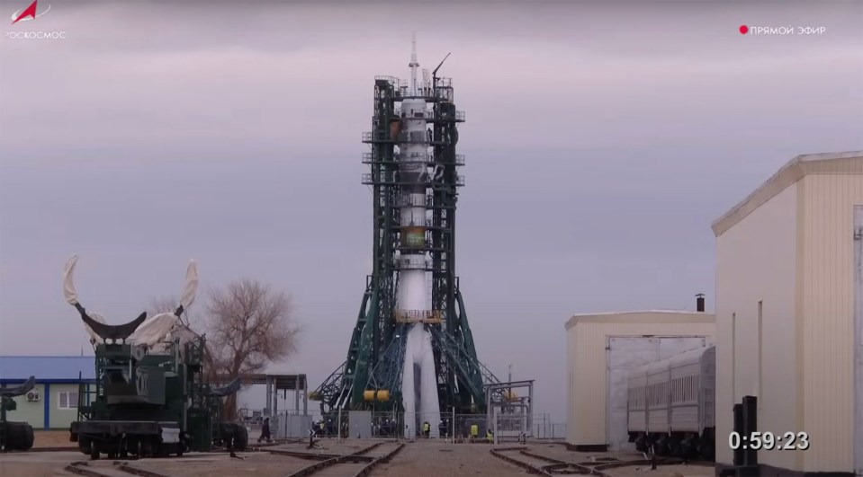 The Russian Soyuz spacecraft was all but set for lift-off to the International Space Station (ISS)