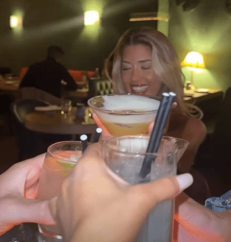 Demi Jones shared videos with the girls drinking cocktails and Casey