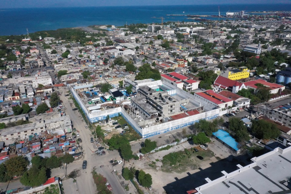 A drone view of the National Penitentiary following violent clashes in Port-au-Prince