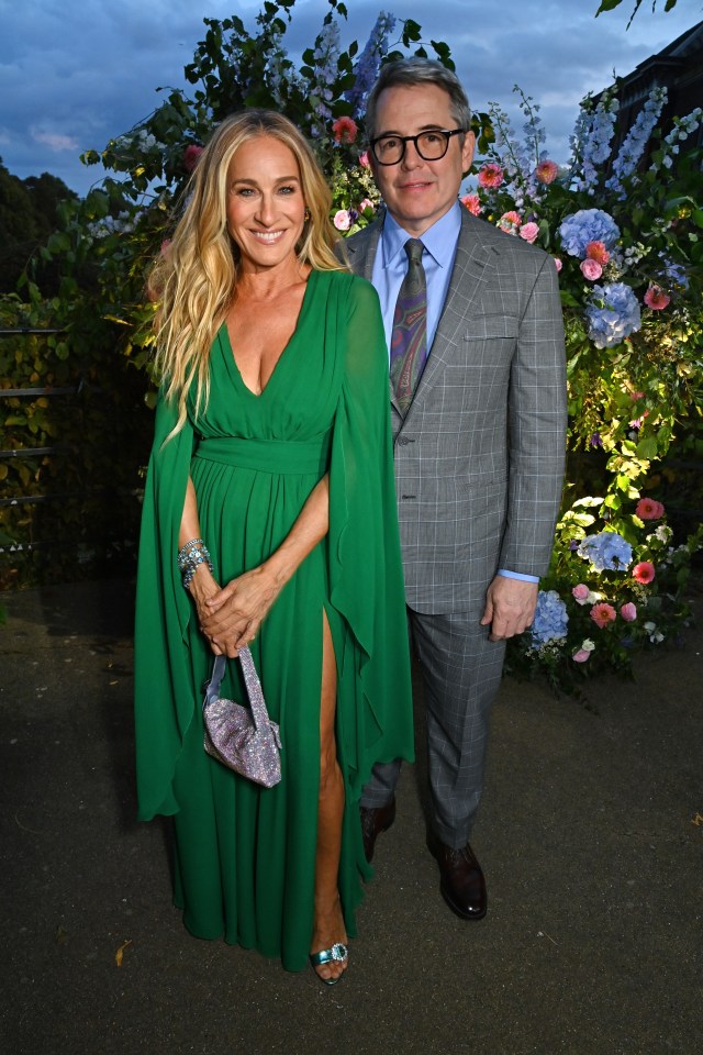 LONDON, ENGLAND - SEPTEMBER 13: Sarah Jessica Parker and Matthew Broderick attend the ATG Summer Party hosted by Ambassador Theatre Group CEO Mark Cornell In Honour of Sarah Jessica Parker & Matthew Broderick at Kensington Palace on September 13, 2023 in London, England. (Photo by Dave Benett/Getty Images for The Ambassadors Theatre Group)