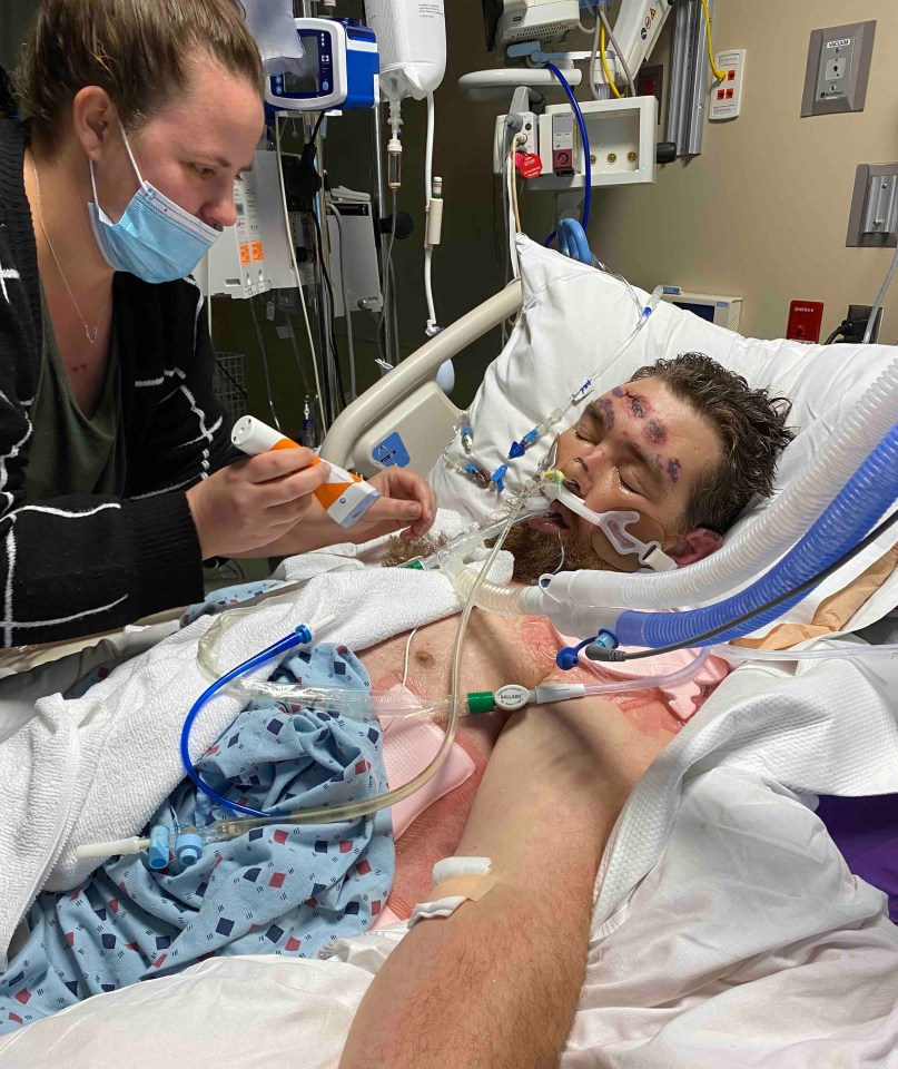 He was intubated and placed in a medically induced coma, with his family told he might be brain-dead