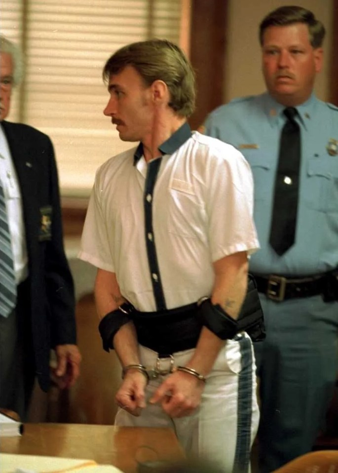 Brit-born killer Nicholas Ingram is taken into a courthouse in the US