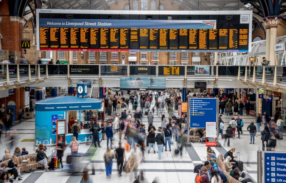 Liverpool St Station in London was busy on Friday