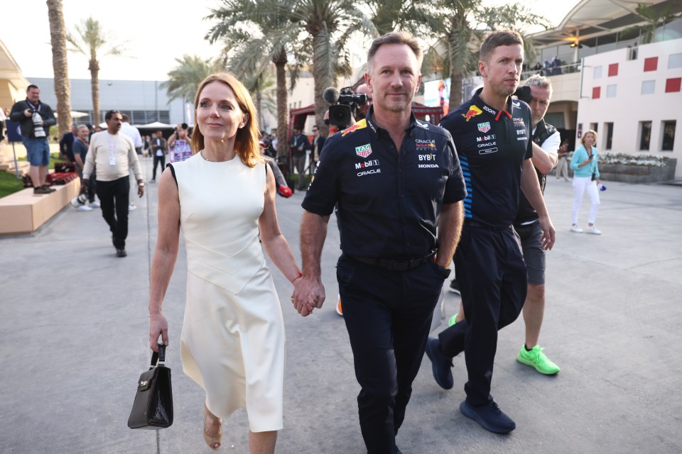 Geri put on a display of unity with her Red Bull racing boss husband in Bahrain