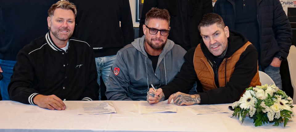 From left: Brian McFadden, Keith Duffy and Shane Lynch