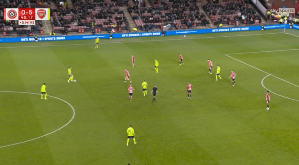 Right before half-time Bramall Lane looked half empty as fans had either left or headed to the concourse for an early pint