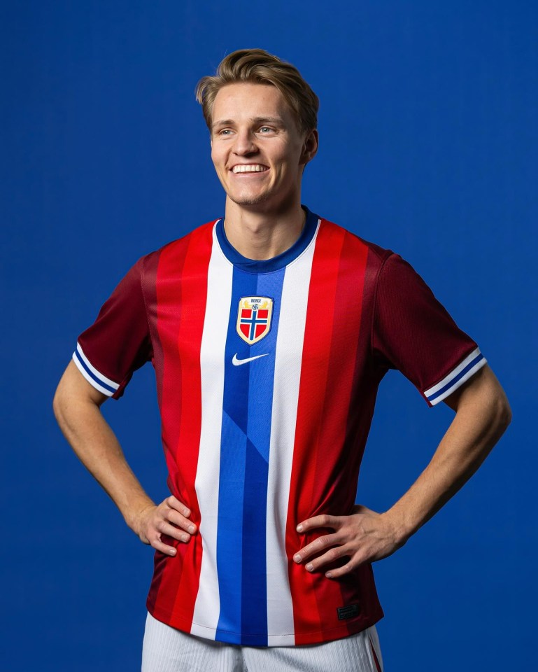 Martin Odegaard and Erling Haaland model in Norway's ‘masterpiece’ international kits