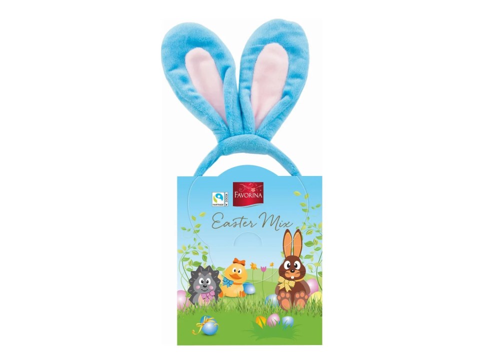 This Favorina bunny ears headband and chocolate is £4 at Lidl