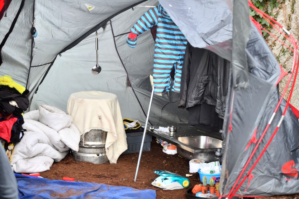 Some have made makeshift stoves to survive living outdoors