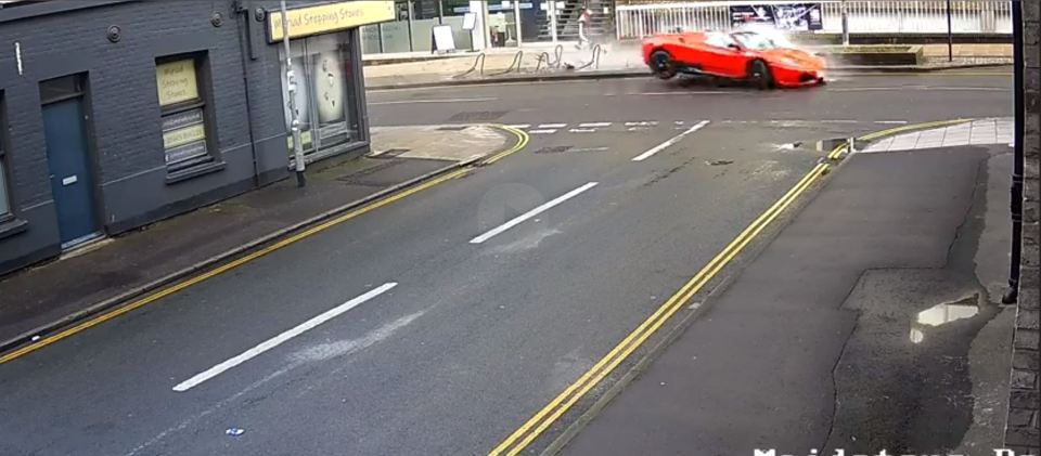 His Ferrari span out of control and ploughed into a set of bike racks