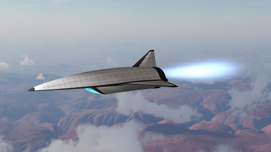 The render model of hypersonic plane that will be able to reach ten times the speed of sound