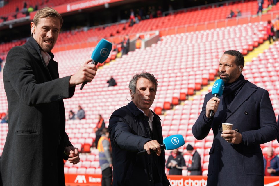 The story about Ferdinand, right, left Peter Crouch, right, in stitches