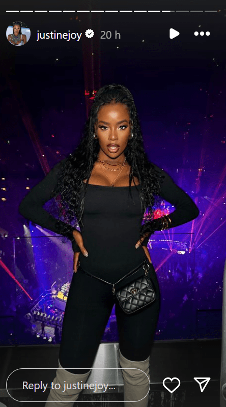 Justine looked sensational on a night out in LA on Friday