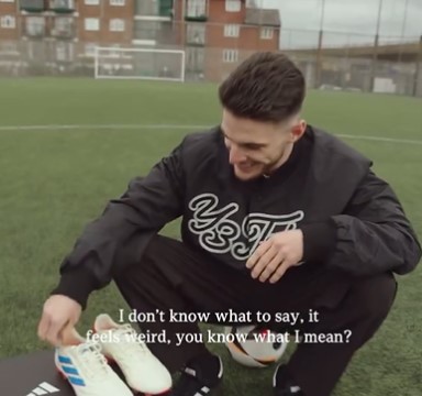 Rice was gifted a unique pair of Adidas Copa boots