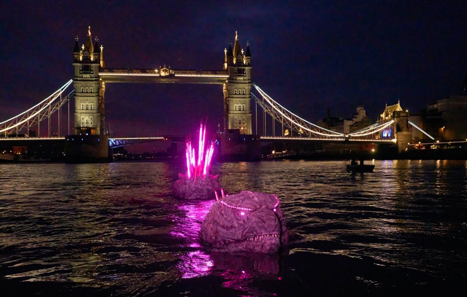 Sculptures of Godzilla and Kong have appeared on London's Southbank to mark the release of Godzilla x Kong this week