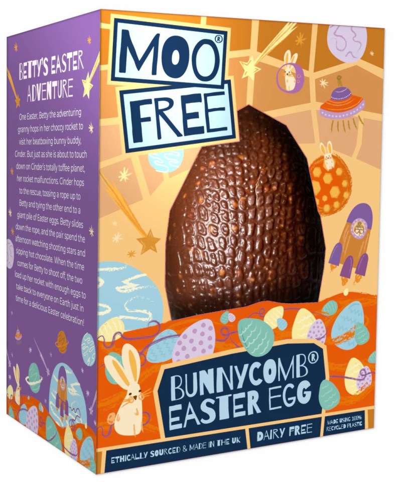 This Bunnycomb Easter egg is £4.50 at moofreechocolates.com