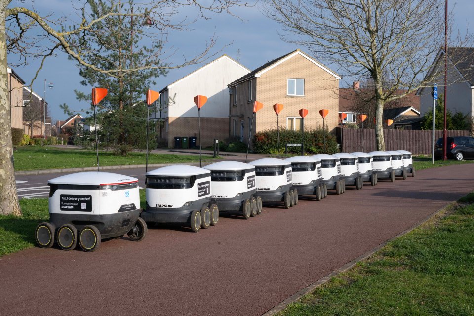 Cambourne has fleets of robots to deliver food shopping to residents