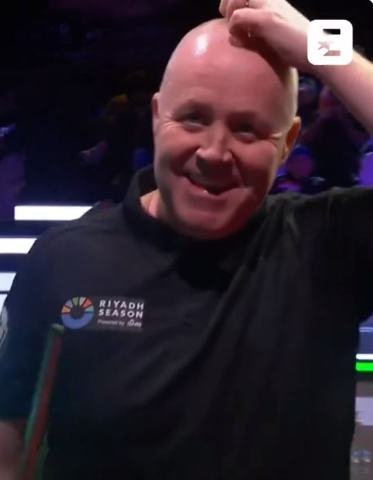 Higgins couldn't believe it when some fans held up his attempt at scoring the first ever 167 break