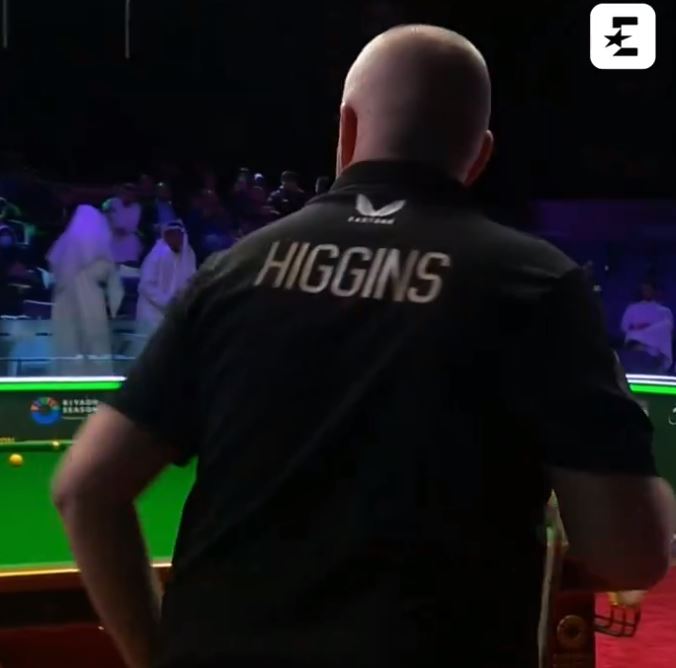 The snooker star spotted the offending fans in his eyeline as he measured his next shot