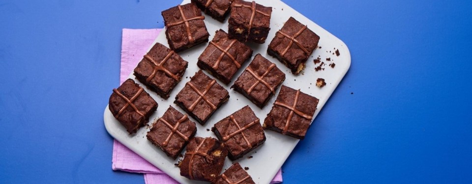 These tasty brownies bring the winning combination of buns and choc together