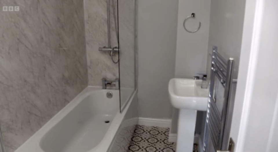 The house buyer gave  the bathroom a modern chic vibe