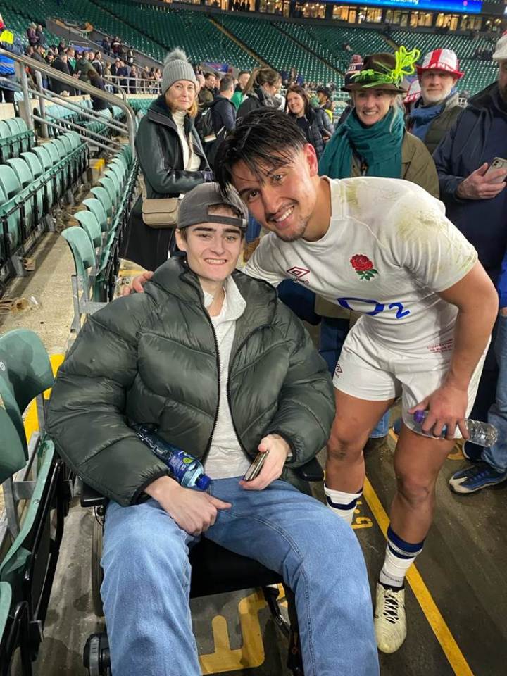 Royal Navy veteran Toby Brann, 23, met his rugby hero Marcus Smith on Saturday