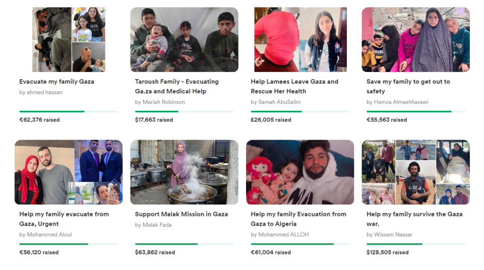 Many GoFundMe campaigns have been created to help Gaza residents escape