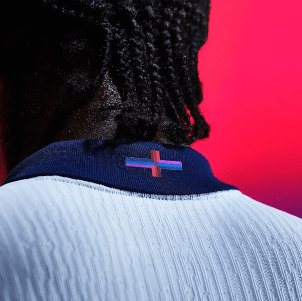 England's new kit has changed the colours of St George's Cross on it