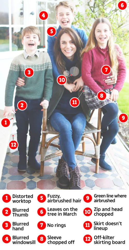 These are the 12 possible clues that suggest the Mother's Day pic was edited