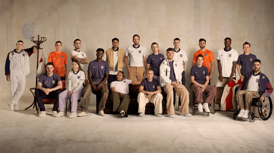 A host of England stars came together to reveal the country's new kits