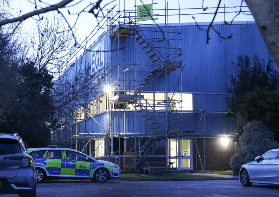 Cops last night remained at the work site where George is thought to have fallen from