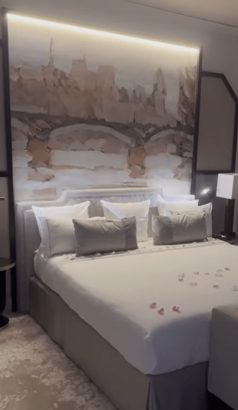 The couple stayed in a stunning £360-a-night suite