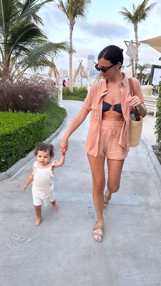 Ex TOWIE star Lucy enjoyed a stroll with the pair's daughter Lilah