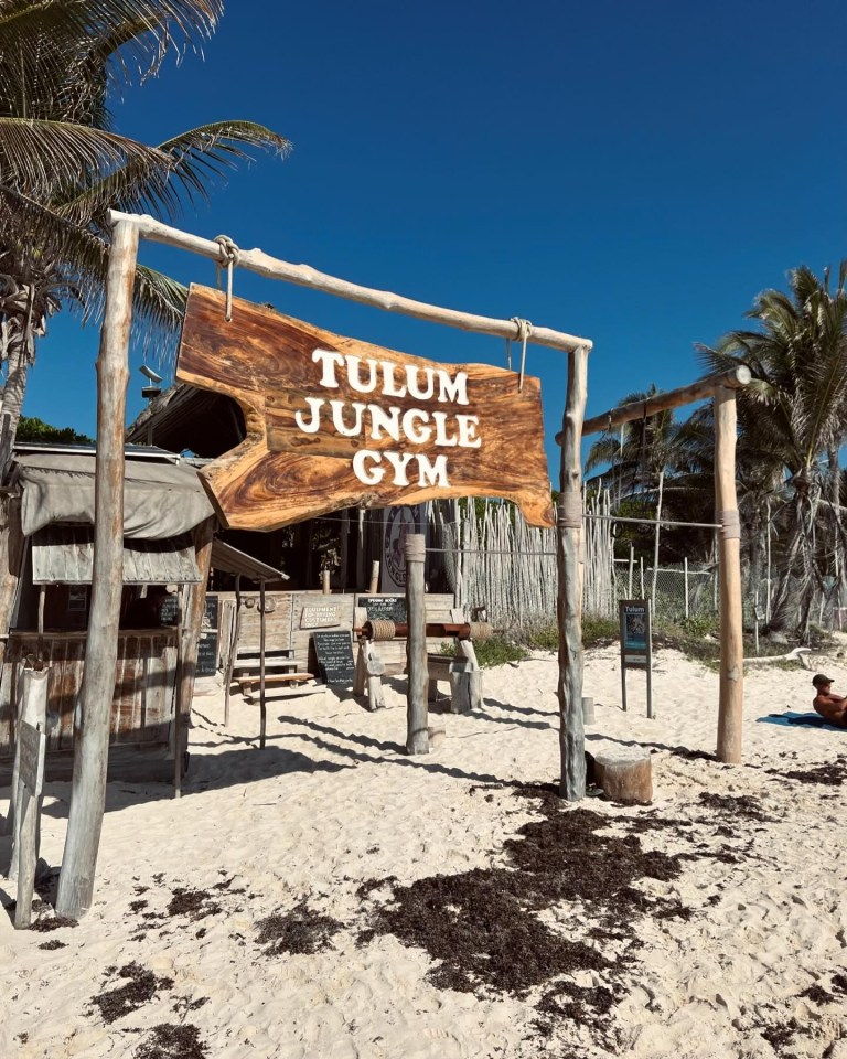 This jungle gym is situated on the beach